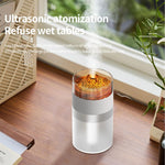 Humidificador com Luz Ambiente de 7 Cores com Vulcão Simulado, Vulcão Simulado