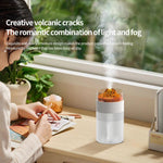 Humidificador com Luz Ambiente de 7 Cores com Vulcão Simulado, Vulcão Simulado