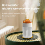 Humidificador com Luz Ambiente de 7 Cores com Vulcão Simulado, Vulcão Simulado