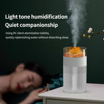 Humidificador com Luz Ambiente de 7 Cores com Vulcão Simulado, Vulcão Simulado