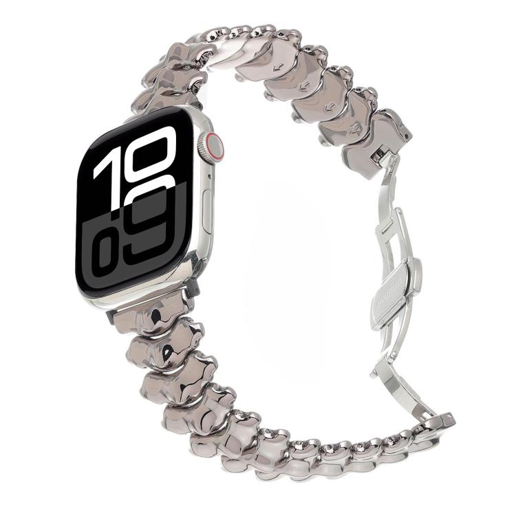 Pulseira de relógio em liga de zinco com fecho borboleta Dragon Spine, para Apple Watch 46mm / 49mm / 45mm / 44mm, para Apple Watch 42mm / 41mm / 40mm / 38mm