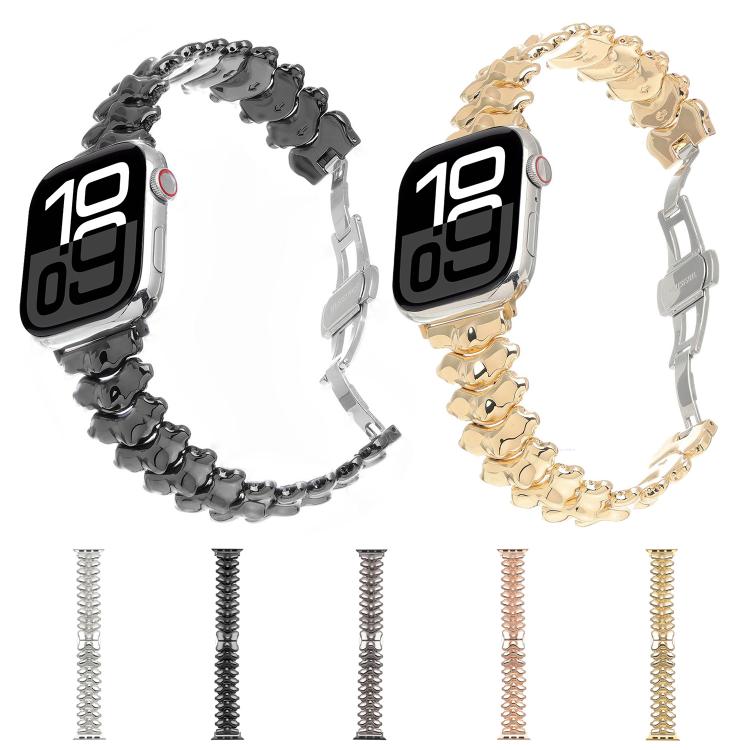 Pulseira de relógio em liga de zinco com fecho borboleta Dragon Spine, para Apple Watch 46mm / 49mm / 45mm / 44mm, para Apple Watch 42mm / 41mm / 40mm / 38mm