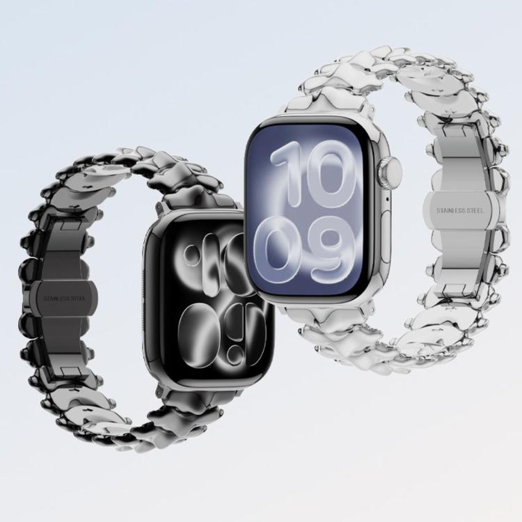 Pulseira de relógio em liga de zinco com fecho borboleta Dragon Spine, para Apple Watch 46mm / 49mm / 45mm / 44mm, para Apple Watch 42mm / 41mm / 40mm / 38mm