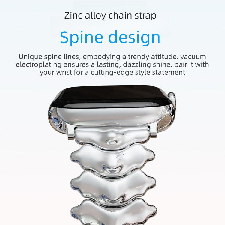 Pulseira de relógio em liga de zinco com fecho borboleta Dragon Spine, para Apple Watch 46mm / 49mm / 45mm / 44mm, para Apple Watch 42mm / 41mm / 40mm / 38mm