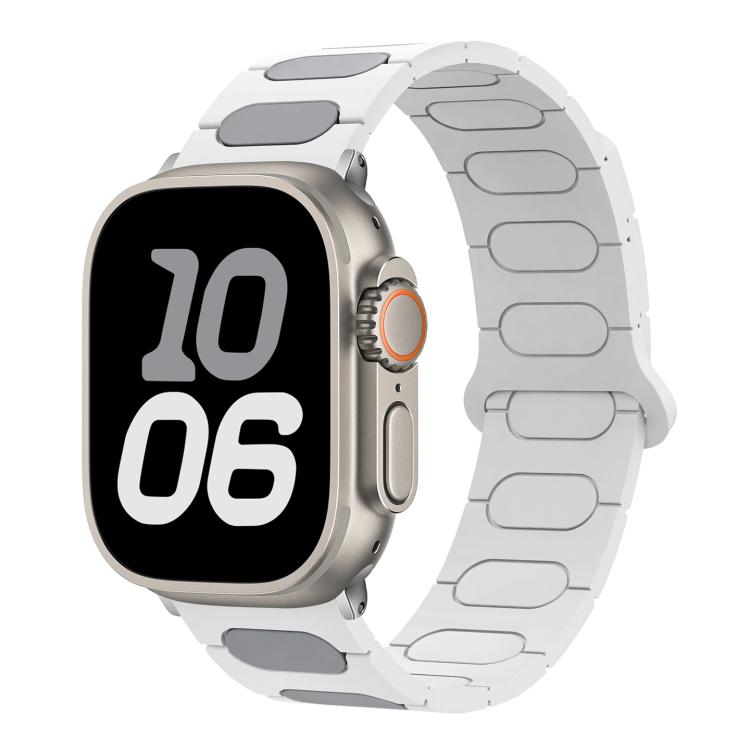 Pulseira de relógio magnética oval em silicone, para Apple Watch 46mm / 49mm / 45mm / 44mm, para Apple Watch 42mm / 41mm / 40mm / 38mm