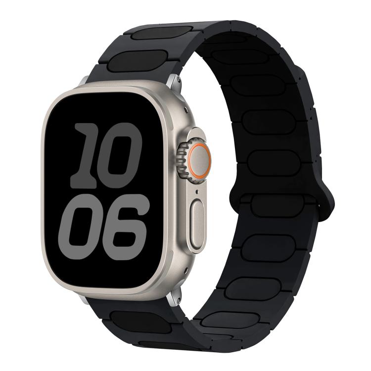 Pulseira de relógio magnética oval em silicone, para Apple Watch 46mm / 49mm / 45mm / 44mm, para Apple Watch 42mm / 41mm / 40mm / 38mm