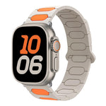 Pulseira de relógio magnética oval em silicone, para Apple Watch 46mm / 49mm / 45mm / 44mm, para Apple Watch 42mm / 41mm / 40mm / 38mm