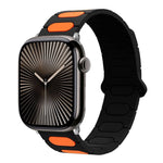 Pulseira de relógio magnética oval em silicone, para Apple Watch 46mm / 49mm / 45mm / 44mm, para Apple Watch 42mm / 41mm / 40mm / 38mm