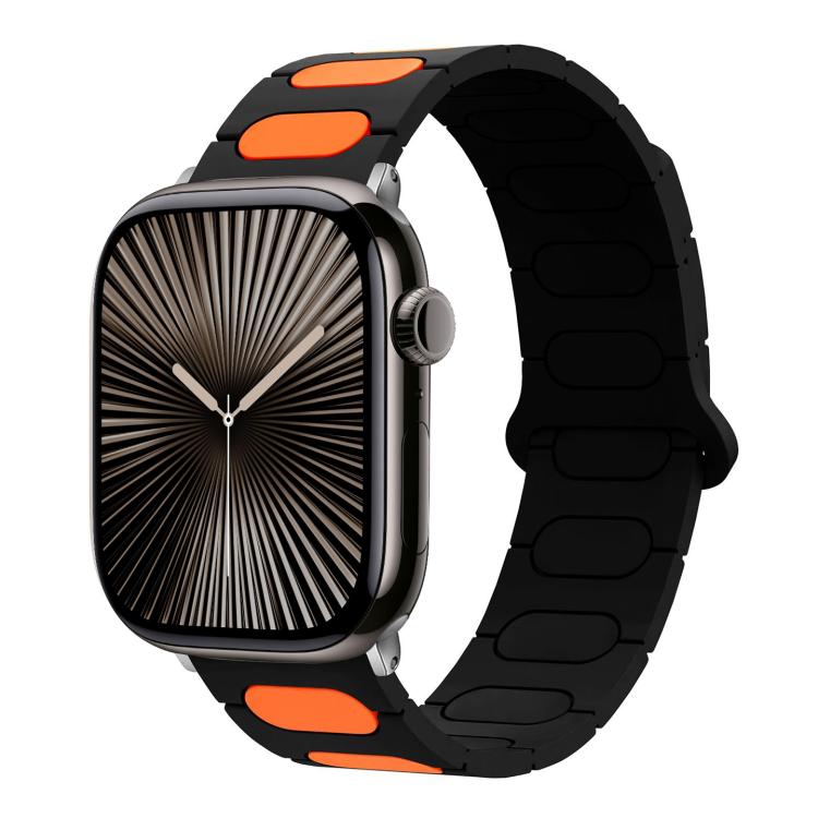 Pulseira de relógio magnética oval em silicone, para Apple Watch 46mm / 49mm / 45mm / 44mm, para Apple Watch 42mm / 41mm / 40mm / 38mm
