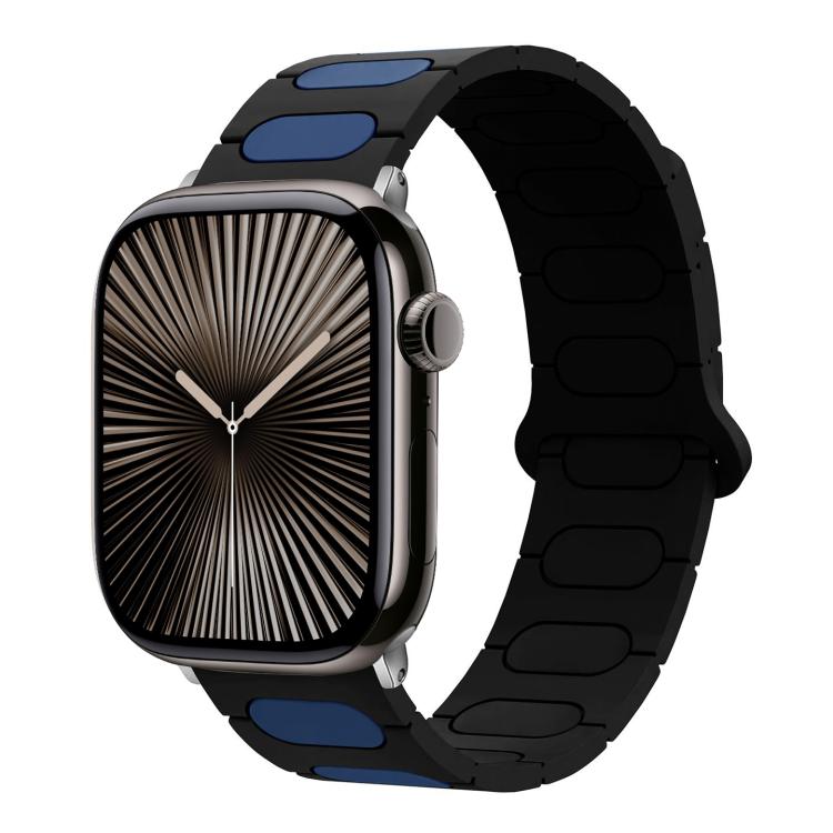 Pulseira de relógio magnética oval em silicone, para Apple Watch 46mm / 49mm / 45mm / 44mm, para Apple Watch 42mm / 41mm / 40mm / 38mm