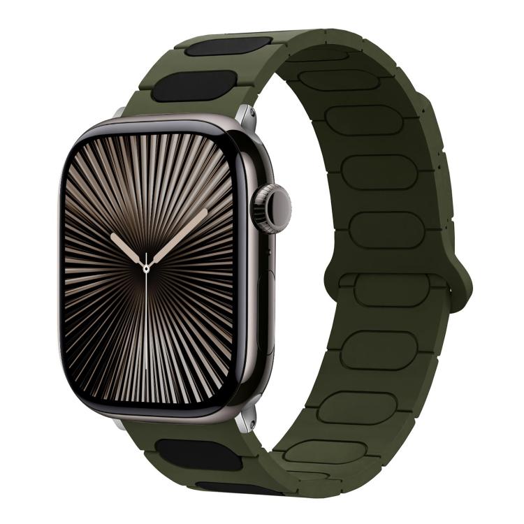 Pulseira de relógio magnética oval em silicone, para Apple Watch 46mm / 49mm / 45mm / 44mm, para Apple Watch 42mm / 41mm / 40mm / 38mm