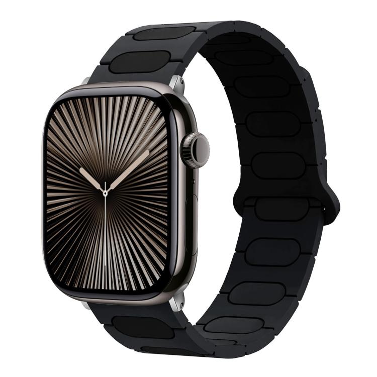 Pulseira de relógio magnética oval em silicone, para Apple Watch 46mm / 49mm / 45mm / 44mm, para Apple Watch 42mm / 41mm / 40mm / 38mm