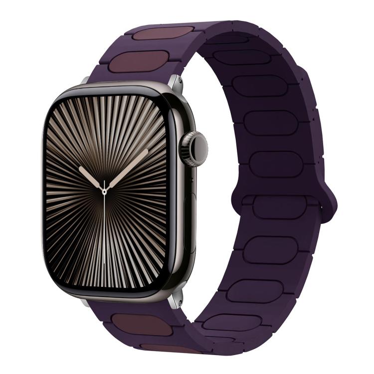Pulseira de relógio magnética oval em silicone, para Apple Watch 46mm / 49mm / 45mm / 44mm, para Apple Watch 42mm / 41mm / 40mm / 38mm