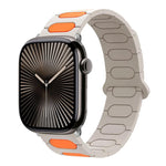 Pulseira de relógio magnética oval em silicone, para Apple Watch 46mm / 49mm / 45mm / 44mm, para Apple Watch 42mm / 41mm / 40mm / 38mm