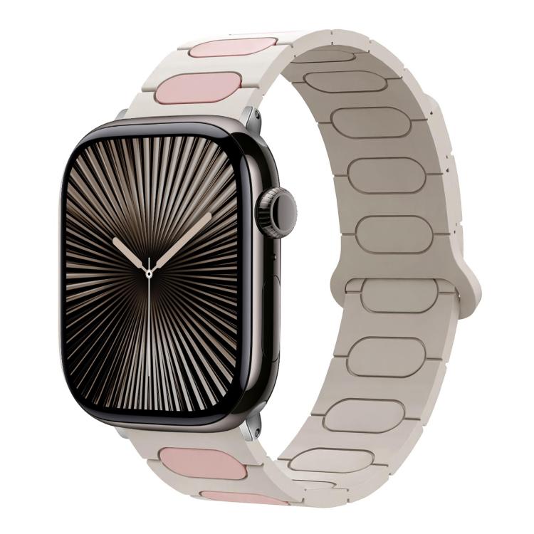Pulseira de relógio magnética oval em silicone, para Apple Watch 46mm / 49mm / 45mm / 44mm, para Apple Watch 42mm / 41mm / 40mm / 38mm