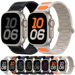 Pulseira de relógio magnética oval em silicone, para Apple Watch 46mm / 49mm / 45mm / 44mm, para Apple Watch 42mm / 41mm / 40mm / 38mm