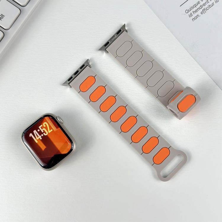 Pulseira de relógio magnética oval em silicone, para Apple Watch 46mm / 49mm / 45mm / 44mm, para Apple Watch 42mm / 41mm / 40mm / 38mm