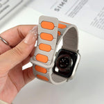Pulseira de relógio magnética oval em silicone, para Apple Watch 46mm / 49mm / 45mm / 44mm, para Apple Watch 42mm / 41mm / 40mm / 38mm