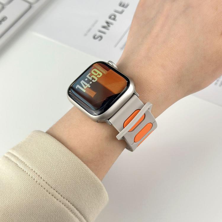 Pulseira de relógio magnética oval em silicone, para Apple Watch 46mm / 49mm / 45mm / 44mm, para Apple Watch 42mm / 41mm / 40mm / 38mm