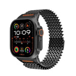 Pulseira de relógio magnética em aço inoxidável tipo W esqueleto longo, para Apple Watch 46mm / 49mm / 45mm / 44mm