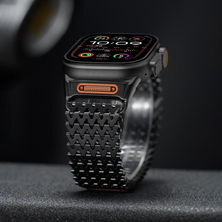 Pulseira de relógio magnética em aço inoxidável tipo W esqueleto longo, para Apple Watch 46mm / 49mm / 45mm / 44mm