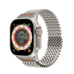 Pulseira de relógio magnética em aço inoxidável tipo W esqueleto longo, para Apple Watch 46mm / 49mm / 45mm / 44mm