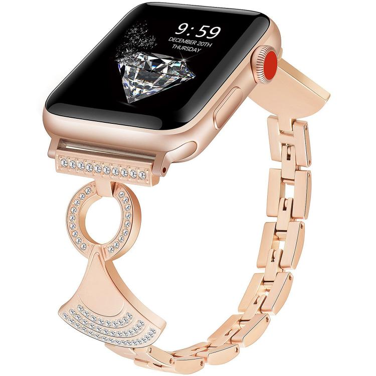 Pulseira de relógio metálica com diamante incrustado em concha, para Apple Watch 46mm / 49mm / 45mm / 44mm, para Apple Watch 42mm / 41mm / 40mm / 38mm