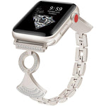 Pulseira de relógio metálica com diamante incrustado em concha, para Apple Watch 46mm / 49mm / 45mm / 44mm, para Apple Watch 42mm / 41mm / 40mm / 38mm