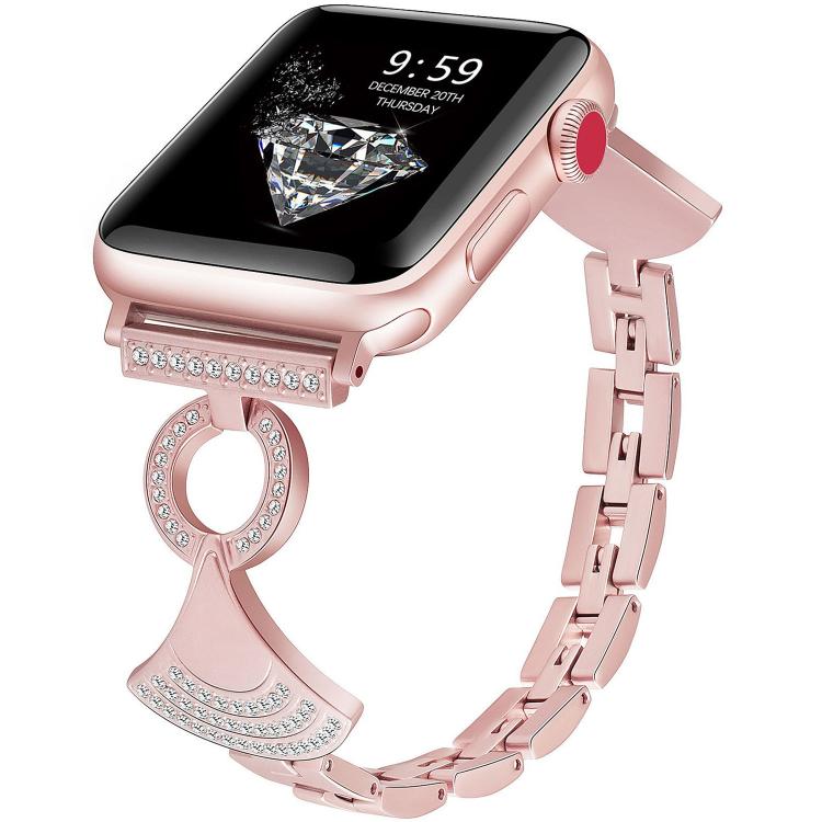 Pulseira de relógio metálica com diamante incrustado em concha, para Apple Watch 46mm / 49mm / 45mm / 44mm, para Apple Watch 42mm / 41mm / 40mm / 38mm