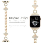 Pulseira de relógio metálica com diamante incrustado em concha, para Apple Watch 46mm / 49mm / 45mm / 44mm, para Apple Watch 42mm / 41mm / 40mm / 38mm
