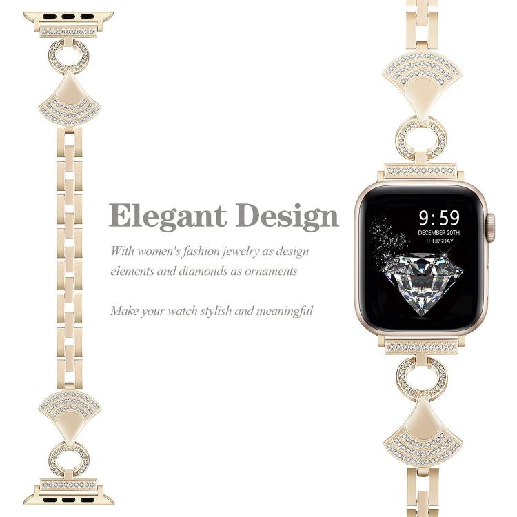 Pulseira de relógio metálica com diamante incrustado em concha, para Apple Watch 46mm / 49mm / 45mm / 44mm, para Apple Watch 42mm / 41mm / 40mm / 38mm