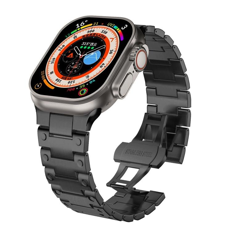 Mechanical-Style Butterfly Clasp Metal Watch Band, For Apple Watch 46mm / 49mm / 45mm / 44mm, For Apple Watch 42mm / 41mm / 40mm / 38mm