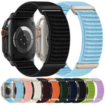 Pulseira de Relógio em Nylon com Fecho de Gancho e Loop de Duas Secções com Padrão de Montanha, Para Apple Watch 46mm / 49mm / 45mm / 44mm, Para Apple Watch 42mm / 41mm / 40mm / 38mm