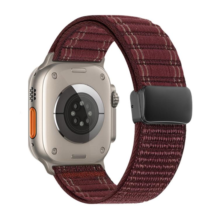 Pulseira de Relógio em Nylon com Padrão Ondulado e Fecho Magnético, Para Apple Watch 46mm / 49mm / 45mm / 44mm, Para Apple Watch 42mm / 41mm / 40mm / 38mm