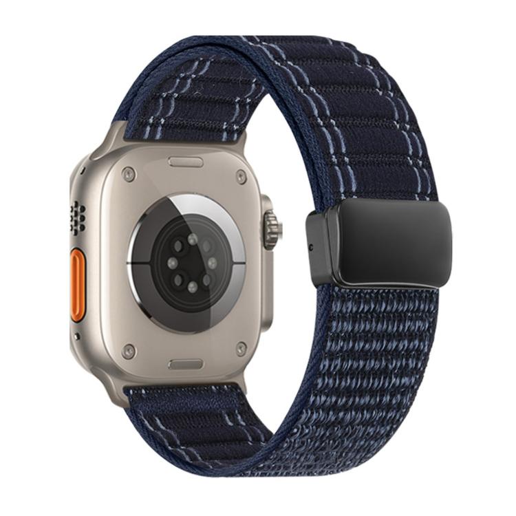 Pulseira de Relógio em Nylon com Padrão Ondulado e Fecho Magnético, Para Apple Watch 46mm / 49mm / 45mm / 44mm, Para Apple Watch 42mm / 41mm / 40mm / 38mm