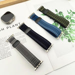 Pulseira de Relógio em Nylon com Padrão Ondulado e Fecho Magnético, Para Apple Watch 46mm / 49mm / 45mm / 44mm, Para Apple Watch 42mm / 41mm / 40mm / 38mm