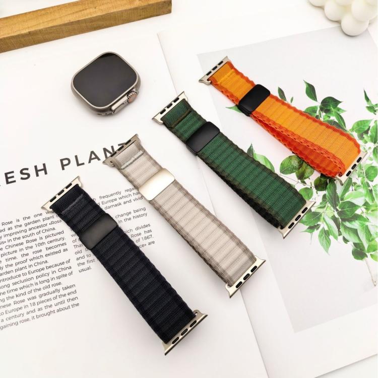 Pulseira de Relógio em Nylon Trançado com Fecho Magnético Off Road, Para Apple Watch 46mm / 49mm / 45mm / 44mm, Para Apple Watch 42mm / 41mm / 40mm / 38mm