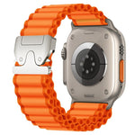 Correia de relógio em nylon largo nervurado com fivela de paraquedas para Apple Watch 46mm / 49mm / 45mm / 44mm, para Apple Watch 42mm / 41mm / 40mm / 38mm