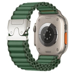 Correia de relógio em nylon largo nervurado com fivela de paraquedas para Apple Watch 46mm / 49mm / 45mm / 44mm, para Apple Watch 42mm / 41mm / 40mm / 38mm