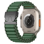 Correia de relógio em nylon largo nervurado com fivela de paraquedas para Apple Watch 46mm / 49mm / 45mm / 44mm, para Apple Watch 42mm / 41mm / 40mm / 38mm