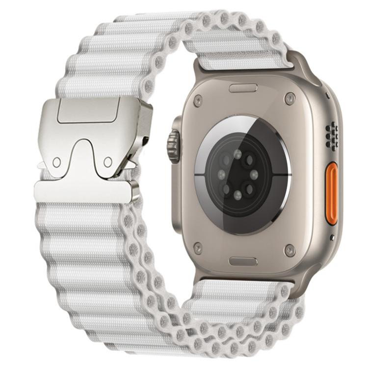 Correia de relógio em nylon largo nervurado com fivela de paraquedas para Apple Watch 46mm / 49mm / 45mm / 44mm, para Apple Watch 42mm / 41mm / 40mm / 38mm