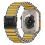 Correia de relógio em nylon largo nervurado com fivela de paraquedas para Apple Watch 46mm / 49mm / 45mm / 44mm, para Apple Watch 42mm / 41mm / 40mm / 38mm