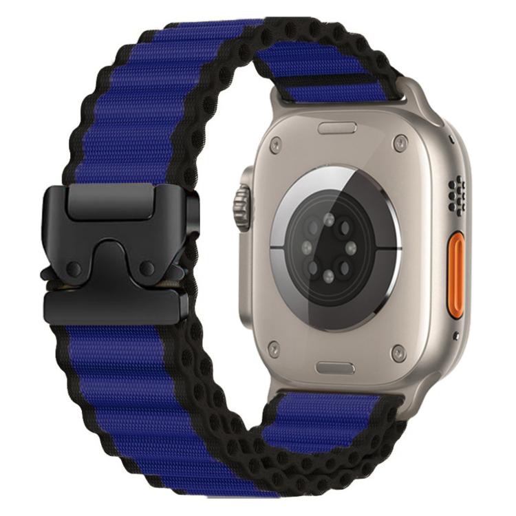 Correia de relógio em nylon largo nervurado com fivela de paraquedas para Apple Watch 46mm / 49mm / 45mm / 44mm, para Apple Watch 42mm / 41mm / 40mm / 38mm