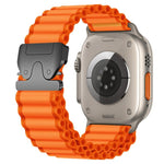 Correia de relógio em nylon largo nervurado com fivela de paraquedas para Apple Watch 46mm / 49mm / 45mm / 44mm, para Apple Watch 42mm / 41mm / 40mm / 38mm
