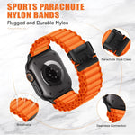 Correia de relógio em nylon largo nervurado com fivela de paraquedas para Apple Watch 46mm / 49mm / 45mm / 44mm, para Apple Watch 42mm / 41mm / 40mm / 38mm