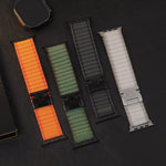 Correia de relógio em nylon largo nervurado com fivela de paraquedas para Apple Watch 46mm / 49mm / 45mm / 44mm, para Apple Watch 42mm / 41mm / 40mm / 38mm