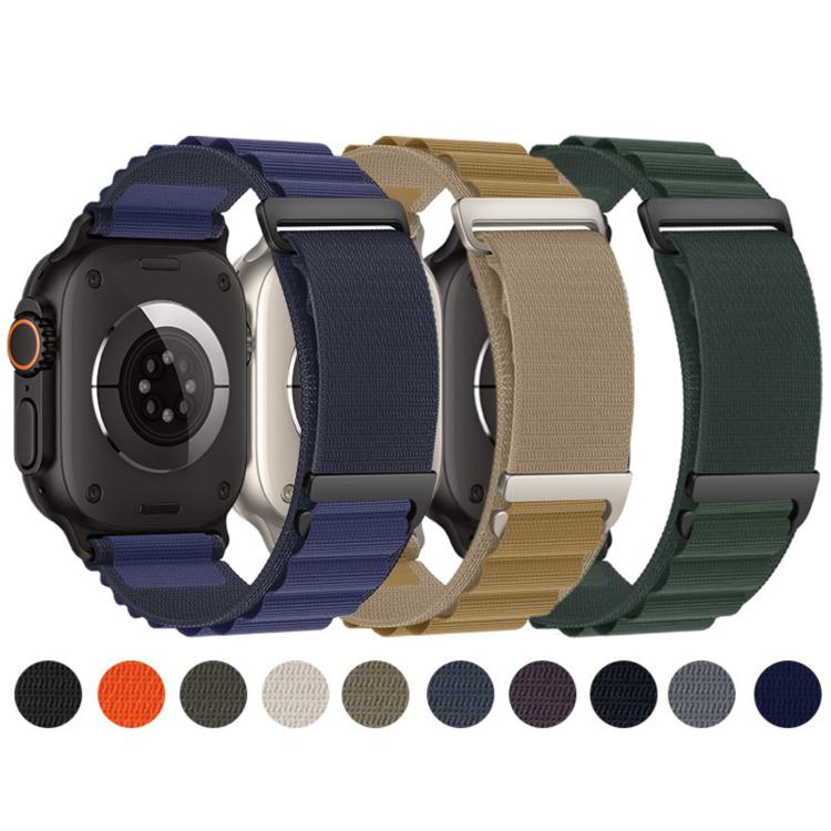 Pulseira de Relógio em Nylon com Loop de Montanha Alta em Duas Secções e Fecho C, Para Apple Watch 46mm / 49mm / 45mm / 44mm, Para Apple Watch 42mm / 41mm / 40mm / 38mm