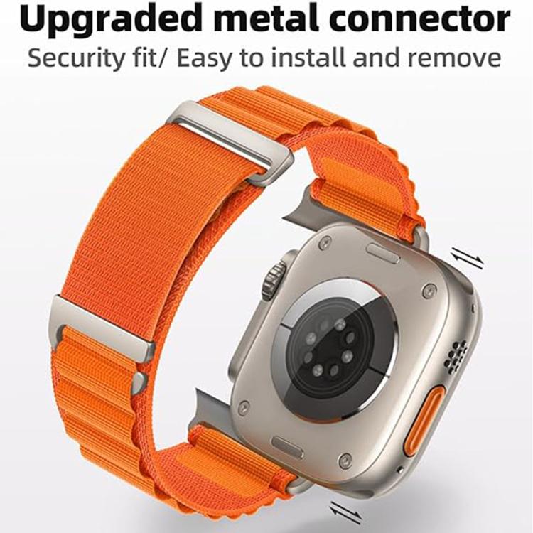 Pulseira de Relógio em Nylon com Loop de Montanha Alta em Duas Secções e Fecho C, Para Apple Watch 46mm / 49mm / 45mm / 44mm, Para Apple Watch 42mm / 41mm / 40mm / 38mm