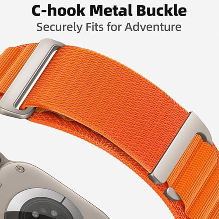 Pulseira de Relógio em Nylon com Loop de Montanha Alta em Duas Secções e Fecho C, Para Apple Watch 46mm / 49mm / 45mm / 44mm, Para Apple Watch 42mm / 41mm / 40mm / 38mm