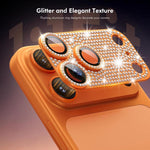 ENKAY Filme de Vidro Temperado de Liga de Alumínio com Diamante Blink Hat-Prince para Lente de Câmara, Para iPhone 17 Pro Max, Para iPhone 17 Pro, Para iPhone 17